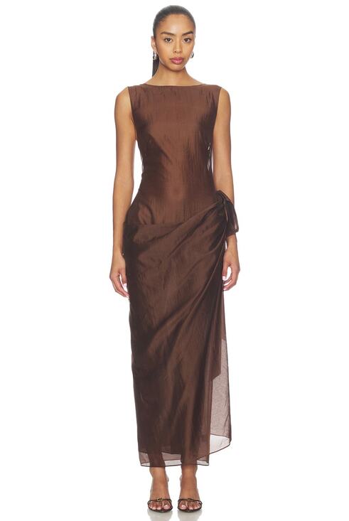 Camila Coelho Dresses & Skirts - New Camila Coelho Mirelle maxi brown dress sz S $239